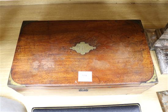 A 19th century mahogany and brass writing slope